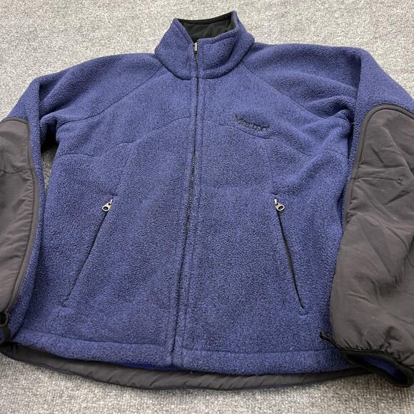 Marmot Jacket Womens Small Blue Polartec Fleece Full Zip Outdoor Hiking Warm - Picture 2 of 11